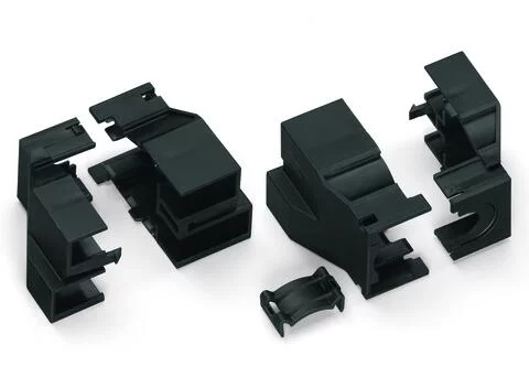 770-507/047-000 - Strain relief housing; 7-pole; with locking clip; for 1 cable; 8.0 … 15.0 mm; 55 mm; black