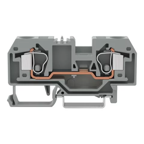 284-992 - 2-conductor through terminal block; 10 mm²; suitable for Ex e II applications; center marking; for DIN-rail 35 x 15 and 35 x 7.5; CAGE CLAMP®; 10,00 mm²; light gray