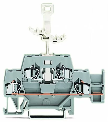 280-522 - Double-deck disconnect/through terminal block; with jumper slot; 4-conductor; 5 mm wide; gray/gray