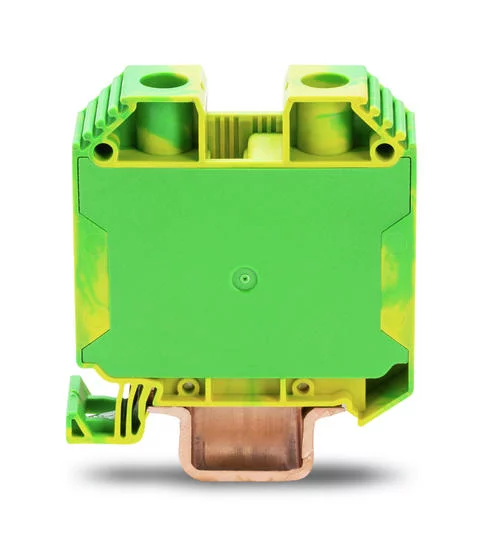 883-3507 - 2-conductor ground terminal block; 35 mm²; SCREW CLAMP CONNECTION; 35,00 mm²; green-yellow