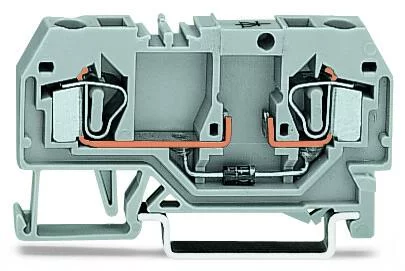 281-915/281-411 - Component terminal block; 2-conductor; with diode 1N4007; anode, right side; for DIN-rail 35 x 15 and 35 x 7.5; 4 mm²; CAGE CLAMP®; 4,00 mm²; gray