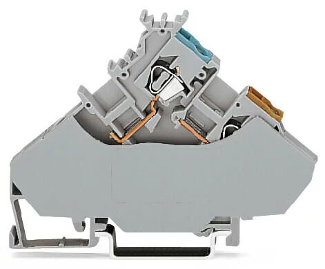 280-567 - 3-conductor sensor supply terminal block; with colored conductor entries; 2.5 mm²; CAGE CLAMP®; 2,50 mm²; gray
