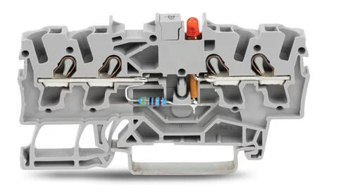 2002-1421/1000-434 - LED terminal block; red LED (PN); rail mount; 4-conductor; 5.2 mm wide; gray 2002-1421/1000-434 - LED terminal block; red LED (PN); rail mount; 4-conductor; 5.2 mm wide; gray