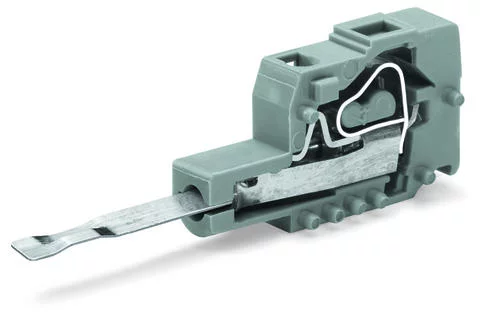 231-155 - Testing plug module with contact stud; Pin spacing 5 mm / 0.197 in; 2,50 mm²; gray