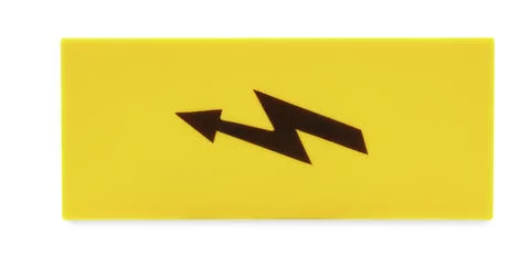 883-2486 - Protective warning marker; with high-voltage symbol; yellow