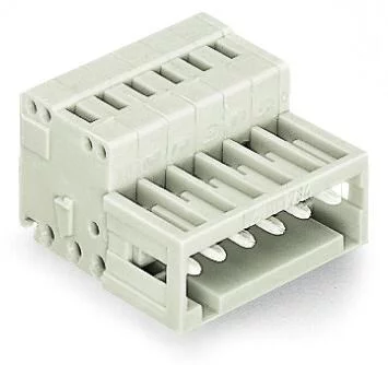 734-308 - 1-conductor male connector; CAGE CLAMP®; 1.5 mm²; Pin spacing 3.5 mm; 8-pole; 100% protected against mismating; 1,50 mm²; light gray