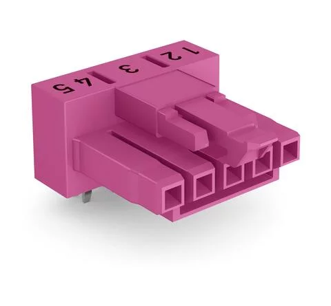 890-885/011-000 - Socket for PCBs; angled; 5-pole; Cod. B; pink 890-885/011-000 - Socket for PCBs; angled; 5-pole; Cod. B; pink