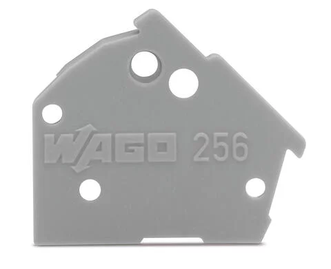 256-200 - End plate; snap-fit type; 1 mm thick; dark gray