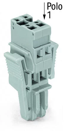 769-103/021-000 - 1-conductor female connector; CAGE CLAMP®; 4 mm²; Pin spacing 5 mm; 3-pole; coding finger; Lateral locking levers; 4,00 mm²; gray