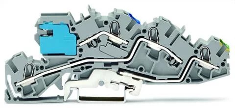 2005-7641 - Multilevel installation terminal block; with operating slots; 4 mm²; with N-disconnect slide link; NT/L/PE; Push-in CAGE CLAMP®; 4,00 mm²; gray