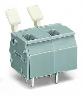 255-602/333-000 - PCB terminal block; finger-operated levers; 2.5 mm²; Pin spacing 10/10.16 mm; 2-pole; CAGE CLAMP®; commoning option; 2,50 mm²; gray