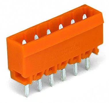 231-374/001-000 - Male header; 14-pole; THT; 1.2 x 1.2 mm solder pin; straight; pin spacing 5.08 mm; orange