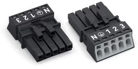 890-205 - Socket; 5-pole; Cod. A; 1,50 mm²; black 890-205 - Socket; 5-pole; Cod. A; 1,50 mm²; black