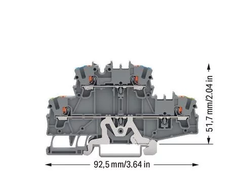 2202-2717 - TOPJOB®S double-deck terminal block with push-buttons; ground/through (PE/N); rail mount; 2-conductor; 5.2 mm wide; gray; 2202-2717 - TOPJOB®S double-deck terminal block with push-buttons; ground/through (PE/N); rail mount; 2-conductor; 5.2 mm wide; gray;