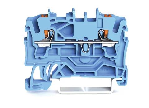 2202-1204 - TOPJOB®S feedthrough terminal block with Push-buttons; rail mount; 2-conductor; 5.2 mm wide; blue