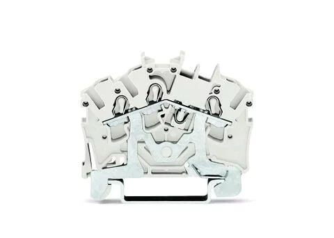 2002-6308 - Shield terminal block; angled profile; rail mount; 3-conductor; 5.2 mm wide; white