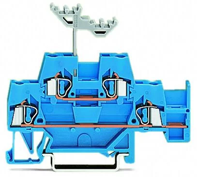 280-530 - Double-deck terminal block; Through/through terminal block; with additional jumper position on lower level; suitable for Ex i applications; for DIN-rail 35 x 15 and 35 x 7.5; 2.5 mm²; CAGE CLAMP®; 2,50 mm²; blue/blue