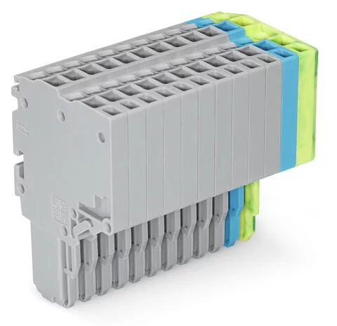 2020-212/000-038 - 2-conductor female connector; Push-in CAGE CLAMP®; 1.5 mm²; Pin spacing 3.5 mm; 12-pole; 1,50 mm²; gray/blue/green-yellow