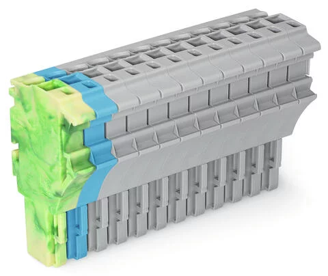 2022-112/000-039 - 1-conductor female connector; Push-in CAGE CLAMP®; 4 mm²; Pin spacing 5.2 mm; 12-pole; 4,00 mm²; green-yellow/blue/gray