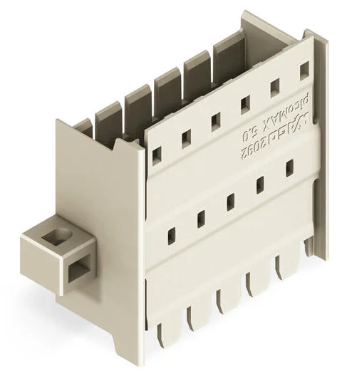 2092-1634/024-000 - Panel feedthrough male connector; clamping collar; 4-pole; Pin spacing 5 mm; light gray 2092-1634/024-000 - Panel feedthrough male connector; clamping collar; 4-pole; Pin spacing 5 mm; light gray