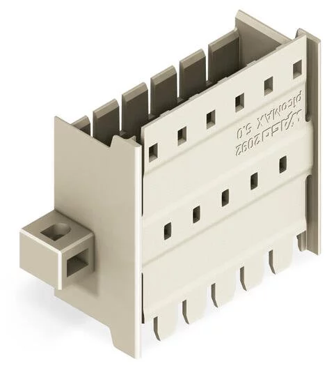 2092-1635/024-000 - Panel feedthrough male connector; clamping collar; 5-pole; Pin spacing 5 mm; light gray 2092-1635/024-000 - Panel feedthrough male connector; clamping collar; 5-pole; Pin spacing 5 mm; light gray
