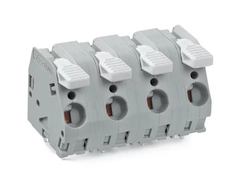 2706-310 - PCB terminal block; lever; 6 mm²; Pin spacing 12.5 mm; 10-pole; CAGE CLAMP®; 6,00 mm²; gray