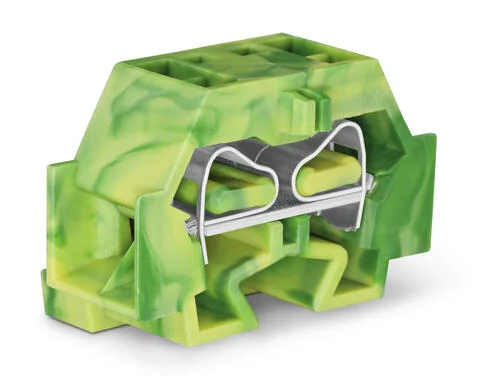 262-337 - 4-conductor terminal block; without push-buttons; with fixing flange; 1-pole; for screw or similar mounting types; Fixing hole 3.2 mm Ø; 4 mm²; CAGE CLAMP®; 4,00 mm²; green-yellow