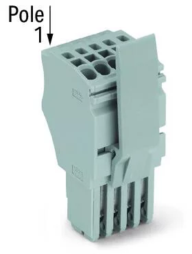 2020-103/122-000 - X-COM S-Mini female plug; rail mount; for 2020 series carrier terminal blocks; with locking lever; 1-conductor; 3-pole; 7.7 mm wide; gray