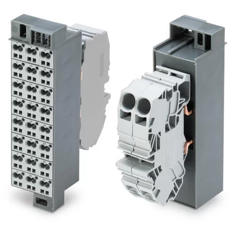726-602 - Common potential matrix patchboard; Marking 1-24; with 2 input modules incl. end plate; Color of modules: gray; Numbering of modules arranged vertically; for 19 racks; Slimline version; 2,50 mm²; dark gray
