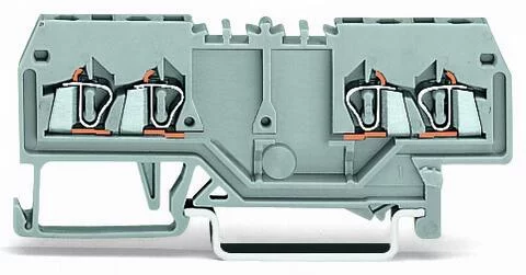 279-826 - Double potential terminal block; 1.5 mm²; with double, center marker slot; for DIN-rail 35 x 15 and 35 x 7.5; CAGE CLAMP®; 1,50 mm²; gray
