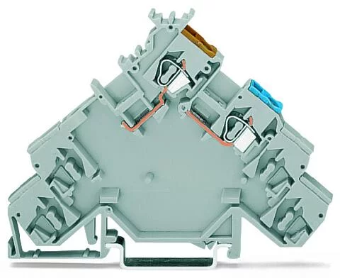 280-584 - 4-conductor sensor supply terminal block; with colored conductor entries; 2.5 mm²; CAGE CLAMP®; 2,50 mm²; gray