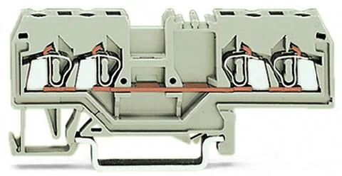 280-999 - 4-conductor through terminal block; 2.5 mm²; suitable for Ex e II applications; center marking; for DIN-rail 35 x 15 and 35 x 7.5; CAGE CLAMP®; 2,50 mm²; light gray