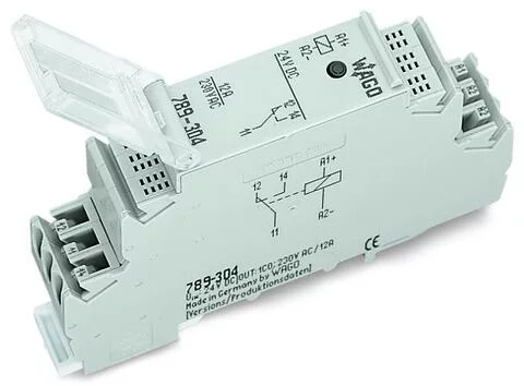 789-520 - Relay module; Nominal input voltage: 24 VAC; 1 make contact; Limiting continuous current: 16 A; Red status indicator; Module width: 18 mm