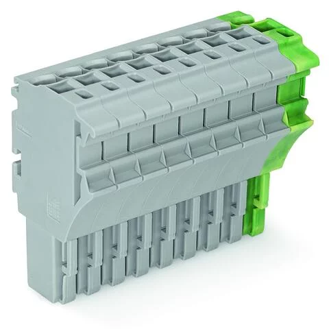 2022-109/000-036 - 1-conductor female connector; Push-in CAGE CLAMP®; 4 mm²; Pin spacing 5.2 mm; 9-pole; 4,00 mm²; gray, green-yellow