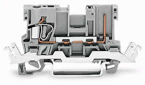 769-231 - 1-conductor/1-pin carrier terminal block; with shield contact; for DIN-rail 35 x 15 and 35 x 7.5; 4 mm²; CAGE CLAMP®; 4,00 mm²; gray