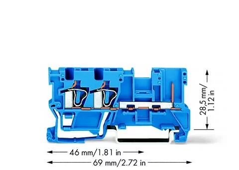 769-251/000-006 - 2-conductor/1-pin carrier terminal block; 4 mm²; for DIN-rail 35 x 15 and 35 x 7.5; CAGE CLAMP®; 4,00 mm²; blue 769-251/000-006 - 2-conductor/1-pin carrier terminal block; 4 mm²; for DIN-rail 35 x 15 and 35 x 7.5; CAGE CLAMP®; 4,00 mm²; blue
