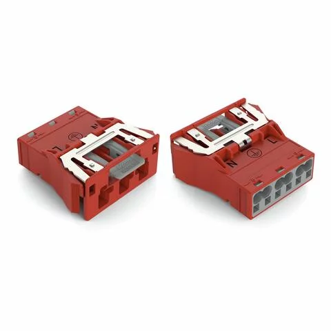 770-2313/007-000 - Snap-in plug; with direct ground contact; 3-pole; Cod. P; 4,00 mm²; red