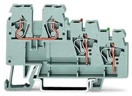 270-585 - 3-conductor actuator supply terminal block; with colored conductor entries; 2.5 mm²; CAGE CLAMP®; 2,50 mm²; gray