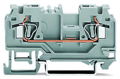 880-901/999-940 - 2-conductor through terminal block; 4 mm²; with test port; without shield contact; center marking; for DIN-rail 35 x 15 and 35 x 7.5; CAGE CLAMP®; 4,00 mm²; gray