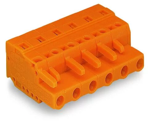 231-703/026-000 - 1-conductor female connector; CAGE CLAMP®; 2.5 mm²; Pin spacing 7.62 mm; 3-pole; 2,50 mm²; orange