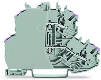 2002-2208/099-000 - TOPJOB®S double-deck terminal block; internally commoned; with gray separator; rail mount; 4-conductor; 6.2 mm wide; gray