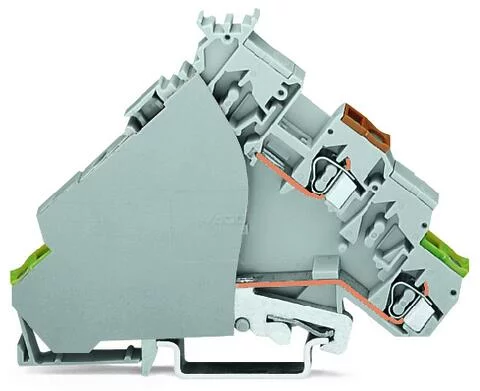 280-586 - 2-conductor actuator supply terminal block; with colored conductor entries; 2.5 mm²; CAGE CLAMP®; 2,50 mm²; gray