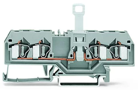 281-660 - Disconnect terminal block; with center marking; rail mount; 4-conductor; 6 mm wide; blue