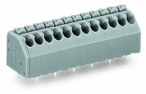 250-210 - PCB terminal block; push-button; 1.5 mm²; Pin spacing 3.5 mm; 10-pole; Push-in CAGE CLAMP®; 1,50 mm²; gray
