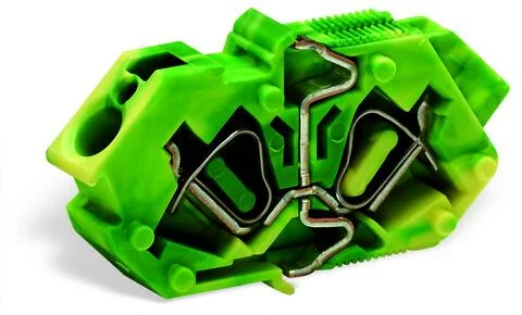 826-160/000-016 - Through-panel terminal block; modular (middle); 1-pole; for plate thickness 1-4 mm; 7 mm wide; with direct ground contact; green-yellow