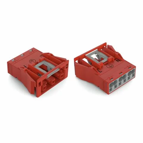 770-2303 - Snap-in socket; 3-pole; Cod. P; 4,00 mm²; red