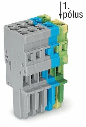769-105/000-048 - 1-conductor female connector; CAGE CLAMP®; 4 mm²; Pin spacing 5 mm; 5-pole; coding finger; 4,00 mm²; gray, green-yellow, gray
