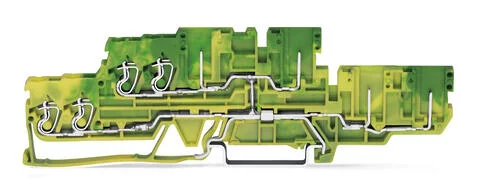 870-137 - 4-conductor/4-pin, double-deck carrier terminal block; 4-conductor/4-pin ground terminal block; 2.5 mm²; PE; internal commoning; for DIN-rail 35 x 15 and 35 x 7.5; CAGE CLAMP®; 2,50 mm²; green-yellow
