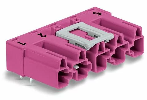 770-895/011-000 - Plug for PCBs; angled; 5-pole; Cod. B; pink