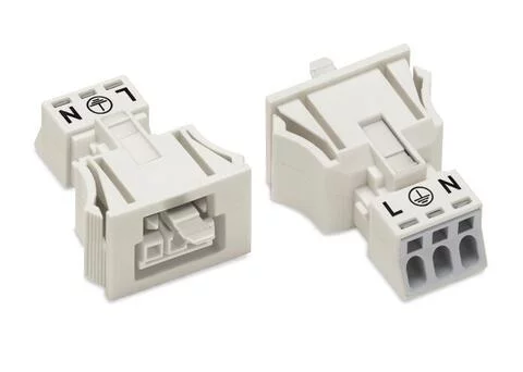 890-723 - WINSTA® through-panel socket (female); MINI; snap-in; 1/2/3 marking; 3-pole; white
